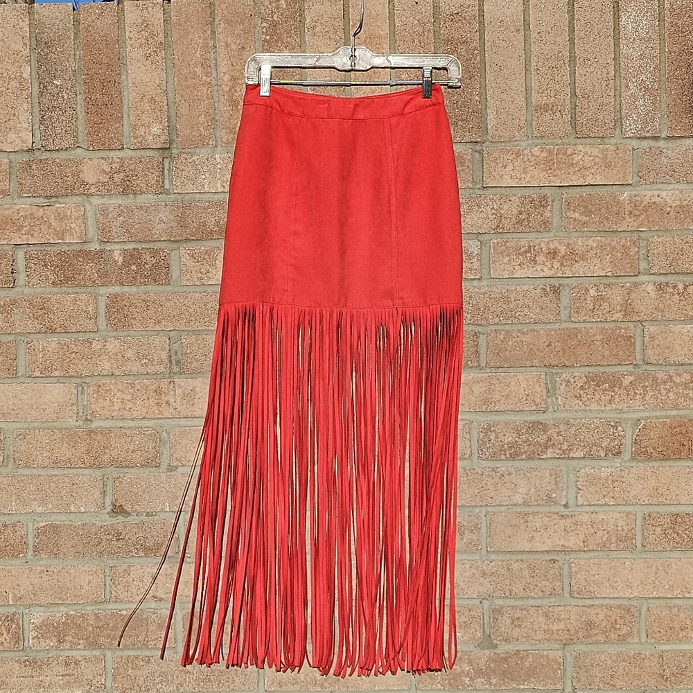 H&M Cochella red fringe trim skirt - Picture 9 of 13